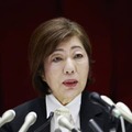 日大の新理事長に就任し、記者会見する林真理子さん＝1日午後、東京都千代田区