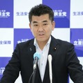 記者会見する立憲民主党の泉代表＝29日午後、国会