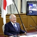 オンライン形式で開かれたG7財務相・中央銀行総裁会議に出席する鈴木財務相＝2日午後、財務省