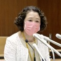 記者会見する連合の芳野友子会長＝15日午後、東京都千代田区の連合本部