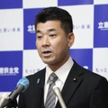 記者会見する立憲民主党の泉代表＝7日午前、国会