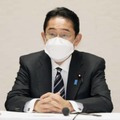 自民党役員会に臨む岸田首相＝5日午後、東京・永田町の党本部