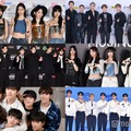 （上段左から時計回り）LE SSERAFIM（C）モデルプレス、EXO／Photo by Getty Images、NewJeans、ZEROBASEONE、n.SSign、ENHYPEN（C）モデルプレス