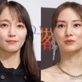 「連続ドラマW　湊かなえ『落日』」完成披露試写会に登壇した吉岡里帆、北川景子（C）モデルプレス