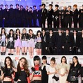 （上段）SEVENTEEN、TREASURE（中段）Kep1er、Stray Kids（下段）LE SSERAFIM、IVE（C）モデルプレス
