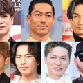 （上段左から）EXILE TETSUYA、EXILE AKIRA、橘ケンチ（下段左から）EXILE NAOTO、OMI、EXILE SHOKICHI、DJ DARUMA（C）モデルプレス
