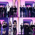 （左上から時計回りに）SEVENTEEN、ZEROBASEONE、TREASURE、LE SSERAFIM（C）CJ ENM Co., Ltd, All Rights Reserved