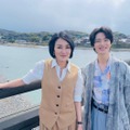 板谷由夏＆塩野瑛久「光る君へ」ゆかりの地・宇治を訪問 撮影裏話も明かす 画像