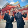 吉高由里子、柄本佑／平安神宮にて（C）NHK