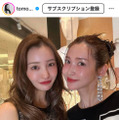 「美人しかいない」板野友美、紗栄子との美麗2SHOTに反響「みなさんピカピカ」