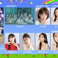 （左）「たべっ子どうぶつ THE MOVIE」（上段左から）乃木坂46、本田翼、井上和、梅澤美波（下段左から）遠藤さくら、金川紗耶、筒井あやめ、金村美玖、小坂菜緒（提供写真）