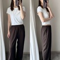 蒸し暑い日でも快適。【ユニクロ】サテンパンツでつくる涼感きれいめカジュアル【40代の毎日コーデ】 画像