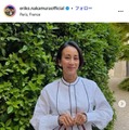 パリ在住・中村江里子アナ、夫の愛車＆子どもの写真公開 「全員モデルみたい」「おしゃれでかっこいい」と反響 画像