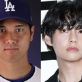 BTS・V、ドジャース始球式で大谷翔平選手とハグ＆記念撮影「スーパースターの共演」「背番号に感激」と注目集まる 画像