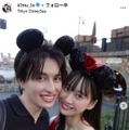 カップルYouTuberキムイオハウス「彼女のスタイルが綺麗すぎて外国人に3回声かけられた」ノースリトップス姿披露 画像