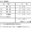 学力検査・面接の時間割