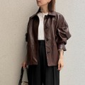 レザージャケットを軽やかに着こなす！異素材MIXで魅せる大人の上品カジュアル【40代の毎日コーデ】 画像