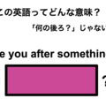 この英語ってどんな意味？「Are you after something?」 画像