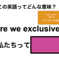 この英語ってどんな意味？「Are we exclusive?」 画像