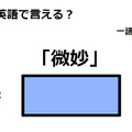 英語で「微妙」は何て言う？ 画像