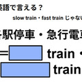 英語で「各駅停車・急行電車」は何て言う？ 画像