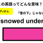 この英語ってどんな意味？「snowed under」 画像