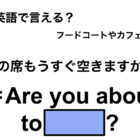 英語で「この席もうすぐ空きますか？」は何て言う？ 画像