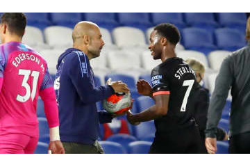 ペップ、英雄スターリングからボール強奪！「悪ふざけシーン」がこちら 画像