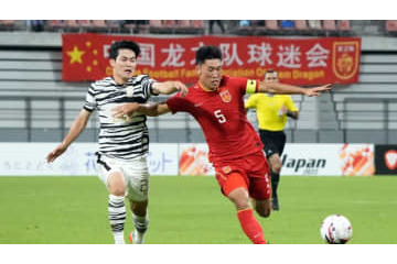 日本代表とE-1で戦う中国、スローインに警戒する 画像