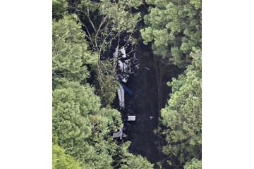 ヘリ墜落、広島県警が現場検証 画像