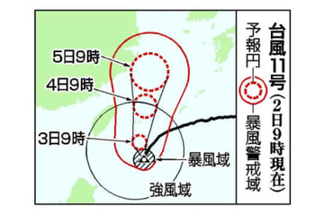 台風11号、あす先島諸島に接近 画像
