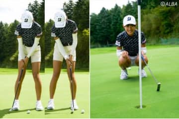 馬場咲希流パットが面白い　ストロークよりもテンポを意識、傾斜読みはラインをまたいでしゃがむ 画像