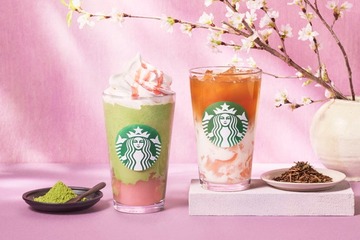 スタバ新作「抹茶と桜わらびもち フラペチーノ」和素材MIXの限定ビバレッジが春を届ける 画像