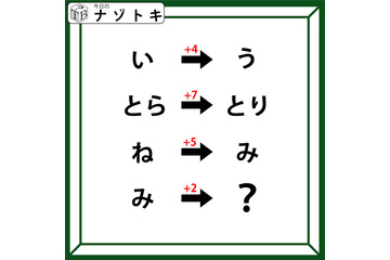 クイズです！「い＋４＝う」って？数字と関連して導かれるのは【難易度LV2.・甘口】 画像