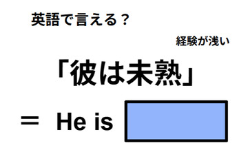 英語で「彼は未熟」ってなんて言う？ 画像