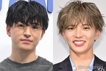 なにわ男子・高橋恭平、EXILEツアーへ「FNS歌謡祭」裏でもグッズ着用 佐藤大樹＆佐野玲於と3ショット披露 画像