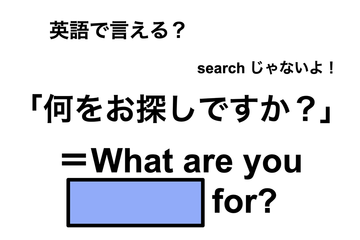 英語で「何をお探しですか？」はなんて言う？ 画像