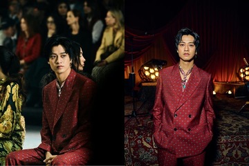 キンプリ高橋海人、ミラノ開催「エトロ」ショー参加 バーガンディージャケット着こなす 画像