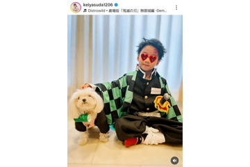 保田圭、7歳息子が炭治郎に変身！ハロウィン仮装SHOTに「再現度めちゃくちゃ高い」の声 画像