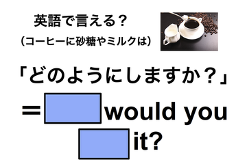 英語で「砂糖やミルクは？」は何て言う？ 画像