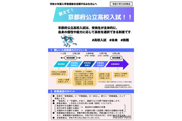 【高校受験2027】京都府立高「前期・独自枠」概要（12月時点）公開 画像