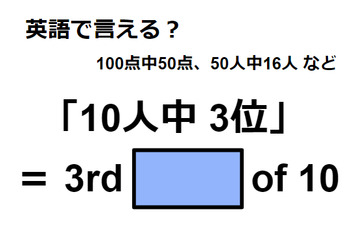 英語で「10人中3位」は何て言う？ 画像