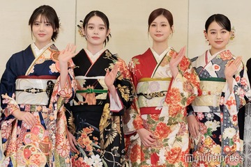 生見愛瑠・高石あかり・上坂樹里らエイベックス美男美女、晴れ着で集結 今年は初の男性タレントも出席 画像