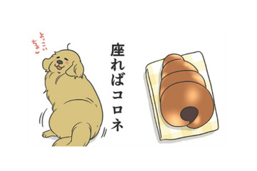 愛犬を見てるとお腹が空くのはなぜ?! 立てば食パン、座るとチョココロネ、寝てる姿は…【おさんぽですし！　おしゃべり犬とイライラ猫の日記 #７】 画像