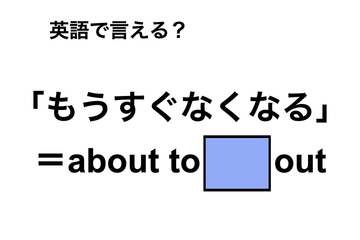 英語で「もうすぐなくなる」は何て言う？ 画像