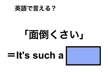 英語で「面倒くさい」は何て言う？ 画像