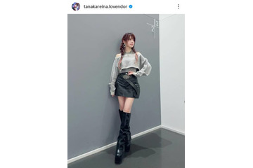 田中れいな、ほっそり美肩＆美脚見せのミニスカSHOTに絶賛の声「かわいすぎっっ」「スタイル抜群」 画像