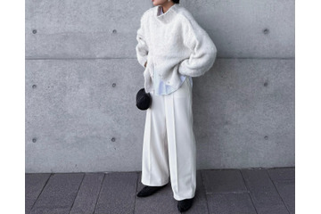 冬こそ挑戦したい、都会的な大人の白。大事にしたいのはシルエットと素材感【40代の毎日コーデ】 画像