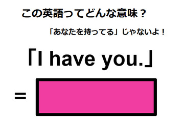 この英語ってどんな意味？「I have you.」 画像