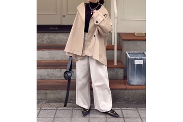 そろそろ春コートが気になる！淡いトーンでスタイルUPも狙えるミドルコートコーデ【40代の毎日コーデ】 画像